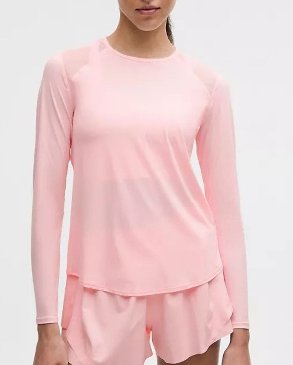 Lululemon Sculpt Long Sleeve Shirt Size 6 Pink Pearl Athletic Gym Workout Top